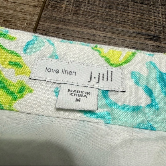 J. Jill Linen Floral Sleeveless Knee Length Dress Women's Size Medium - Picture 3 of 8